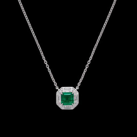 Salavetti Emerald and Diamond Necklace