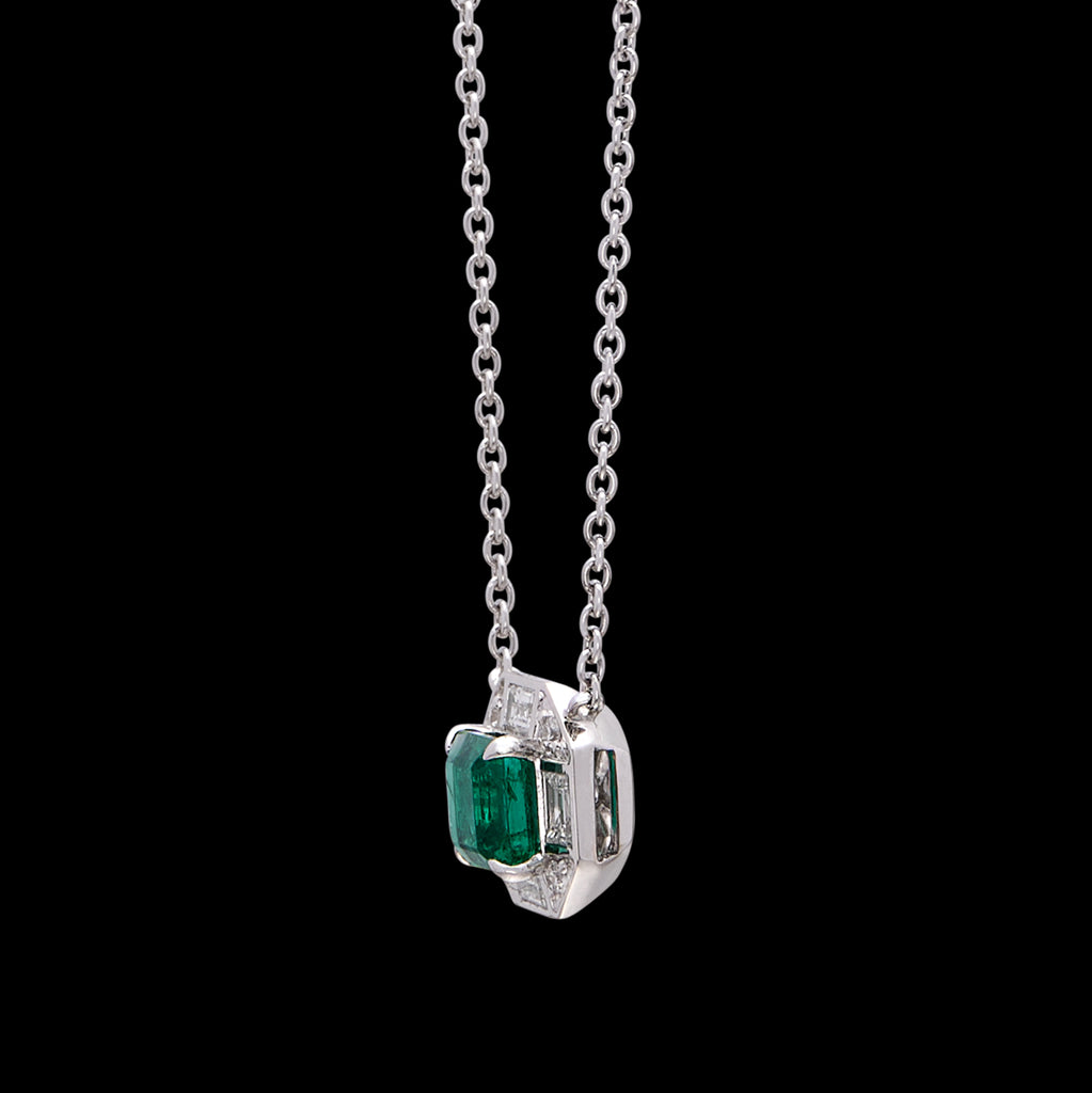 Salavetti Emerald and Diamond Necklace
