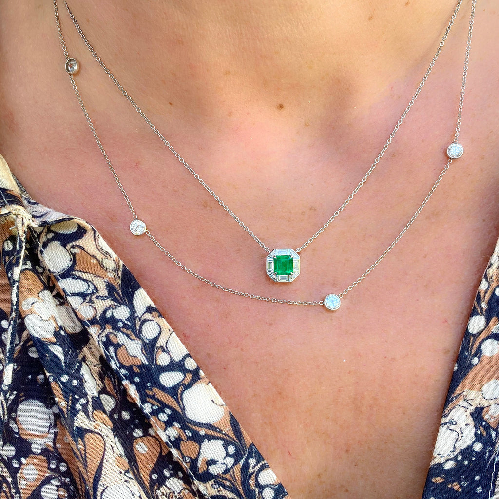 Salavetti Emerald and Diamond Necklace