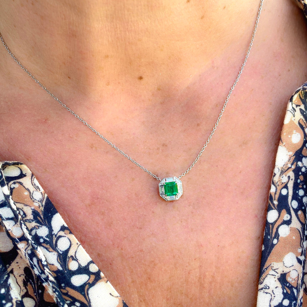 Salavetti Emerald and Diamond Necklace