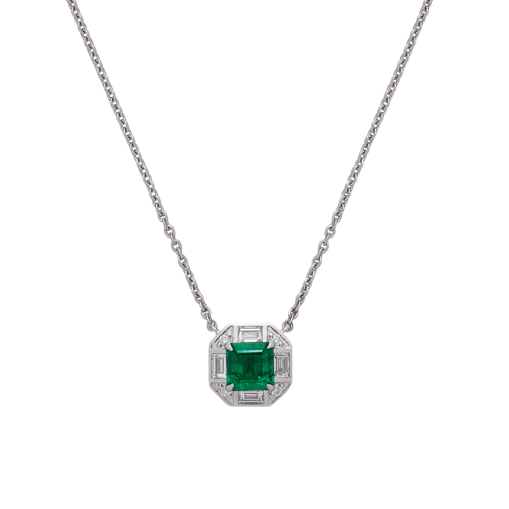 Salavetti Emerald and Diamond Necklace