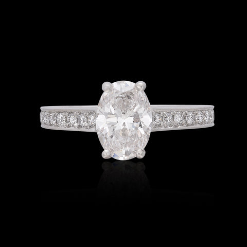 GIA 1.50ct Oval Diamond Platinum Engagement Ring