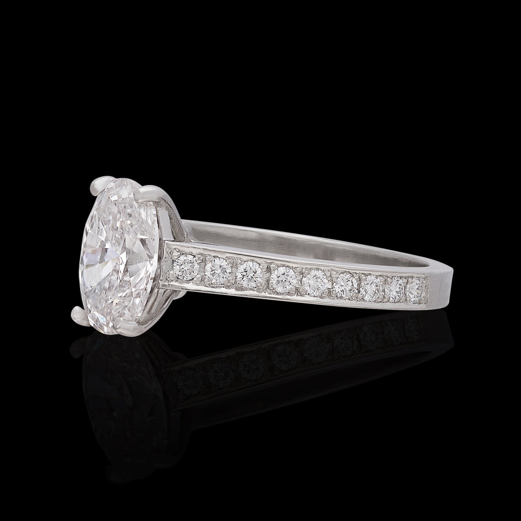GIA 1.50ct Oval Diamond Platinum Engagement Ring