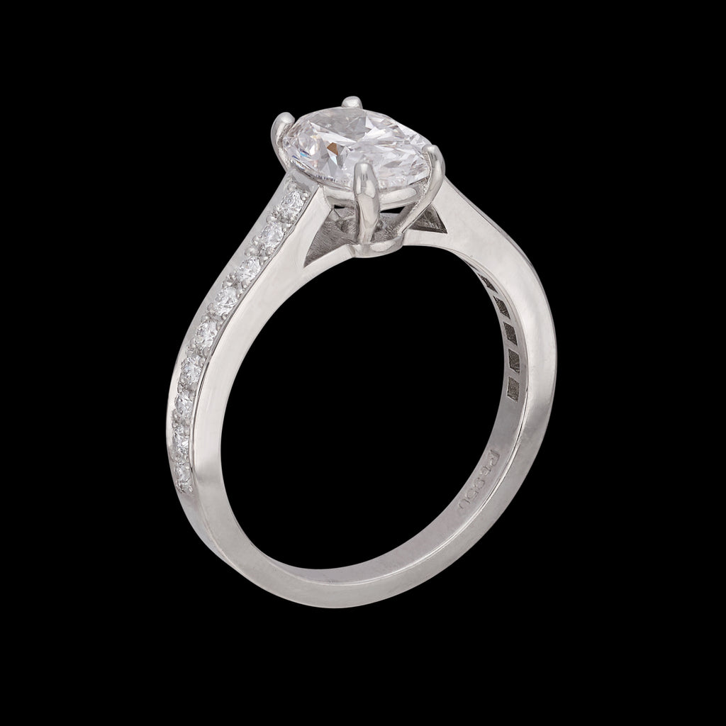 GIA 1.50ct Oval Diamond Platinum Engagement Ring