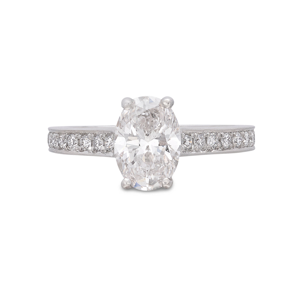 GIA 1.50ct Oval Diamond Platinum Engagement Ring