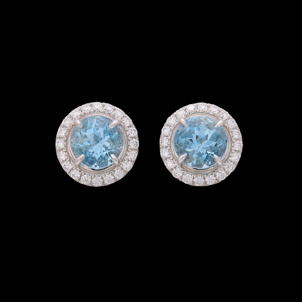 Soleste Aquamarine & Diamond Studs by Tiffany