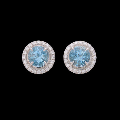 Soleste Aquamarine & Diamond Studs by Tiffany