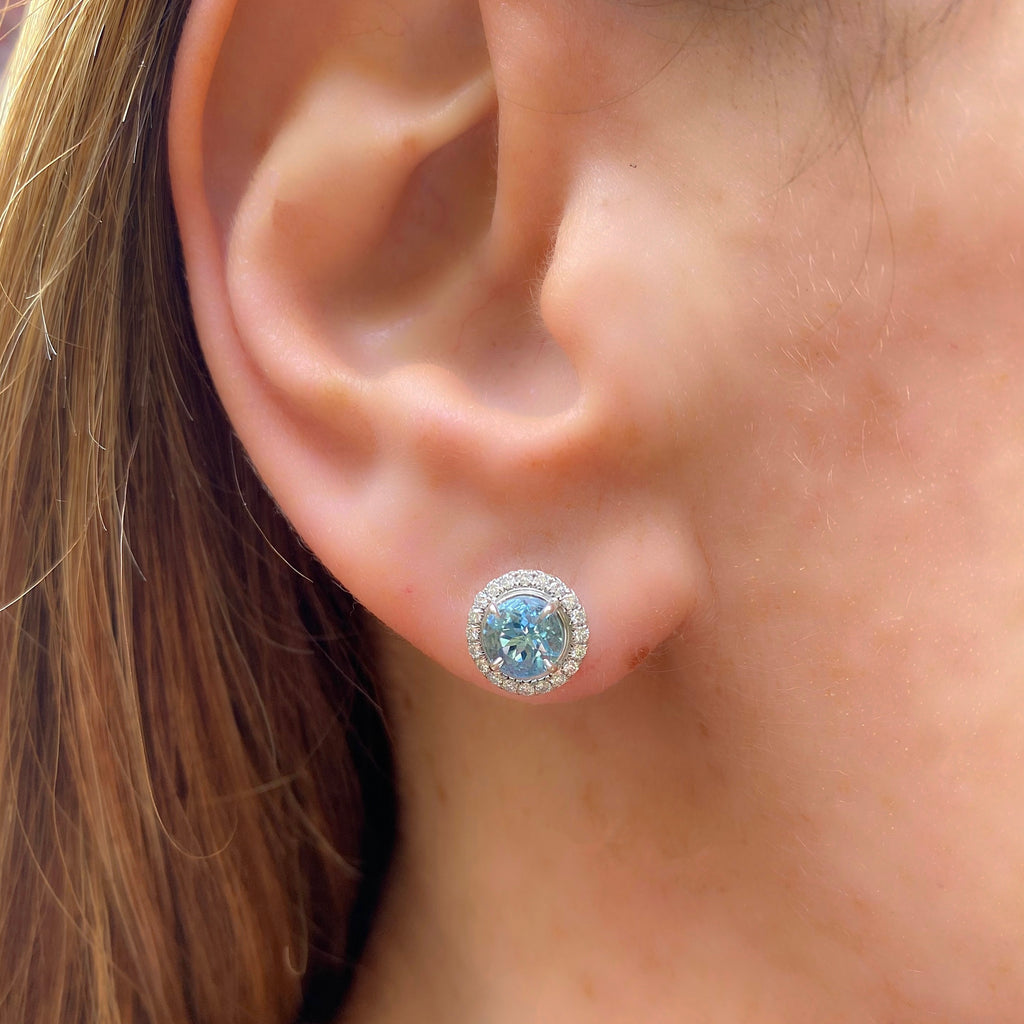 Soleste Aquamarine & Diamond Studs by Tiffany