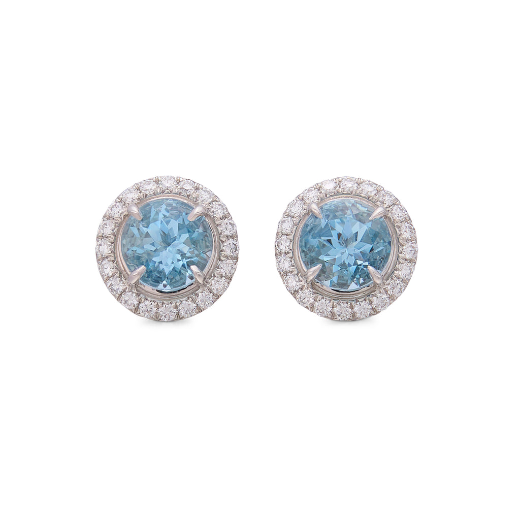 Soleste Aquamarine & Diamond Studs by Tiffany