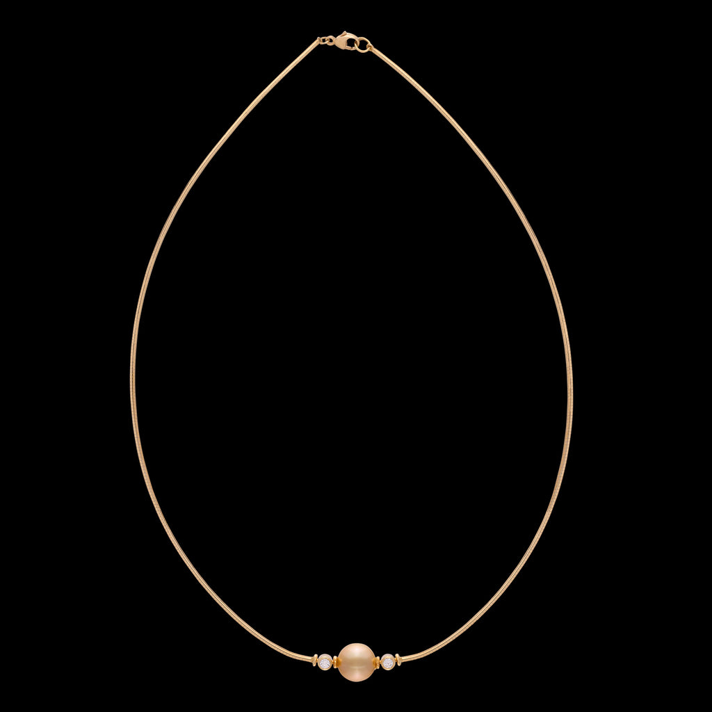 Cultured Pearl & Diamond Necklace by Mikimoto