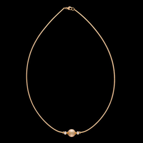 Cultured Pearl & Diamond Necklace by Mikimoto