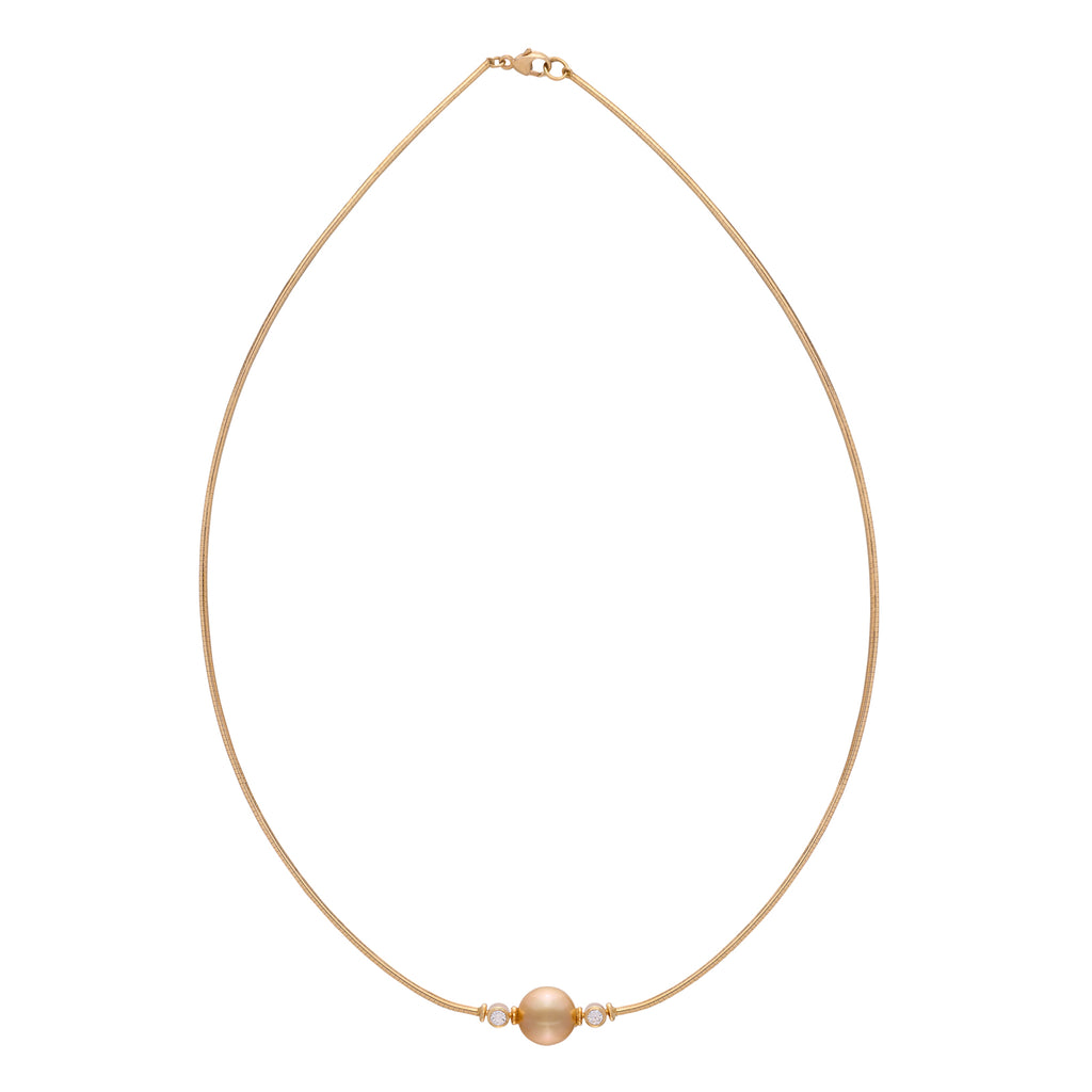 Cultured Pearl & Diamond Necklace by Mikimoto