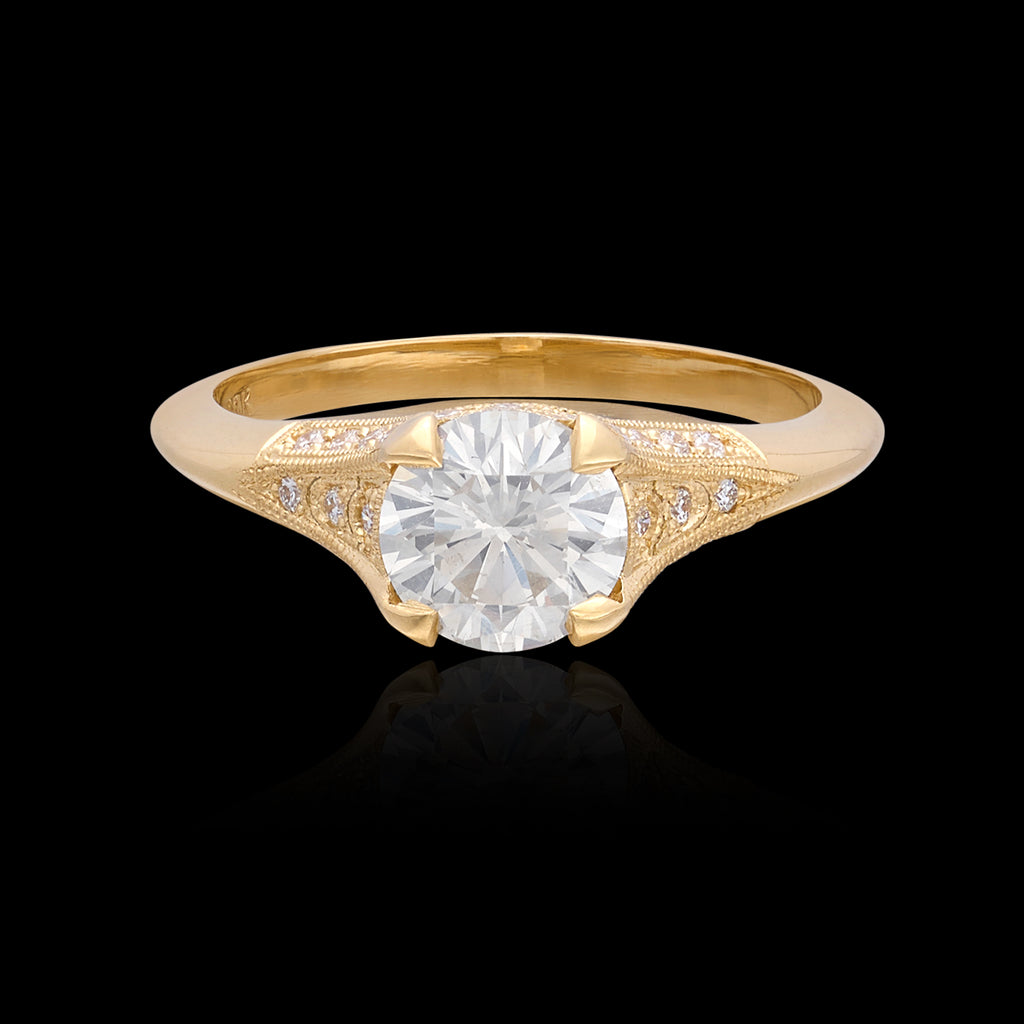 1.08-ct. Diamond & Yellow Gold Engagement Ring