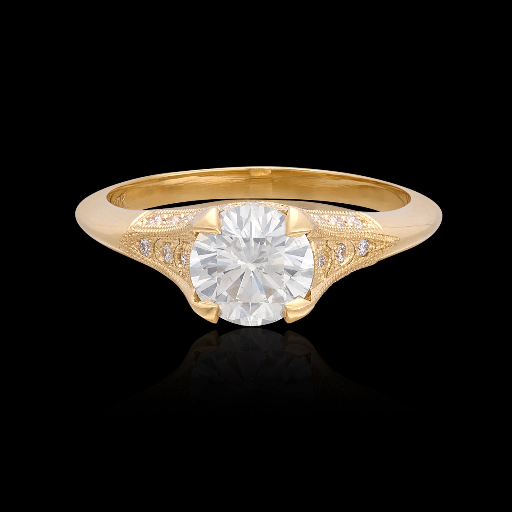 1.08-ct. Diamond & Yellow Gold Engagement Ring - 66mint Fine Estate Jewelry 1.08-ct. Diamond & Yellow Gold Engagement Ring - 66mint Fine Estate Jewelry