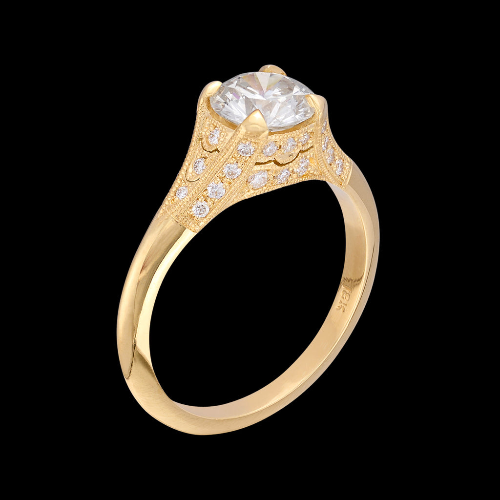 1.08-ct. Diamond & Yellow Gold Engagement Ring