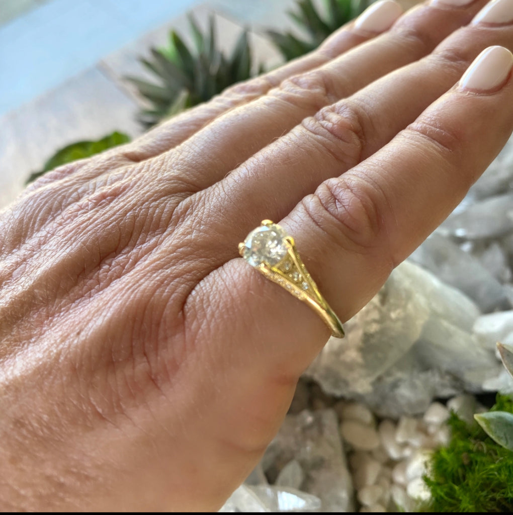 1.08-ct. Diamond & Yellow Gold Engagement Ring