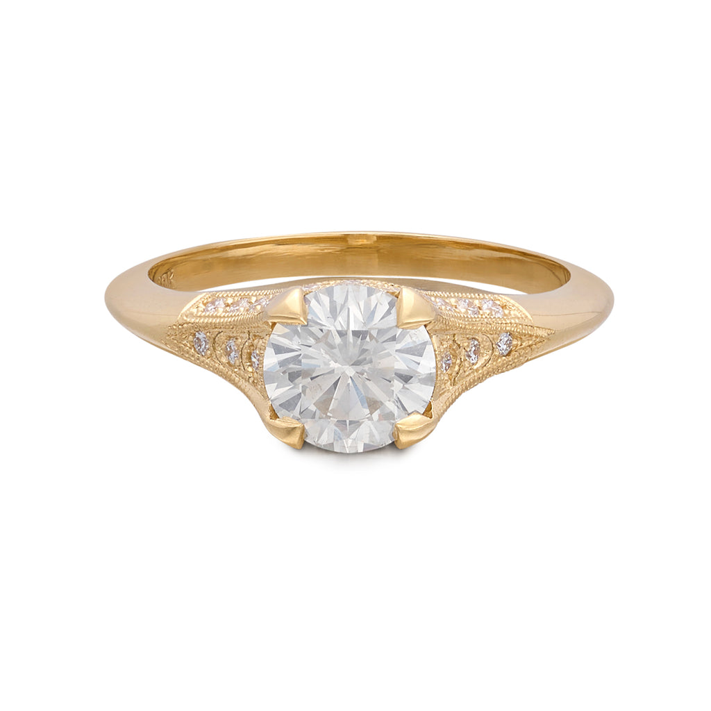 1.08-ct. Diamond & Yellow Gold Engagement Ring