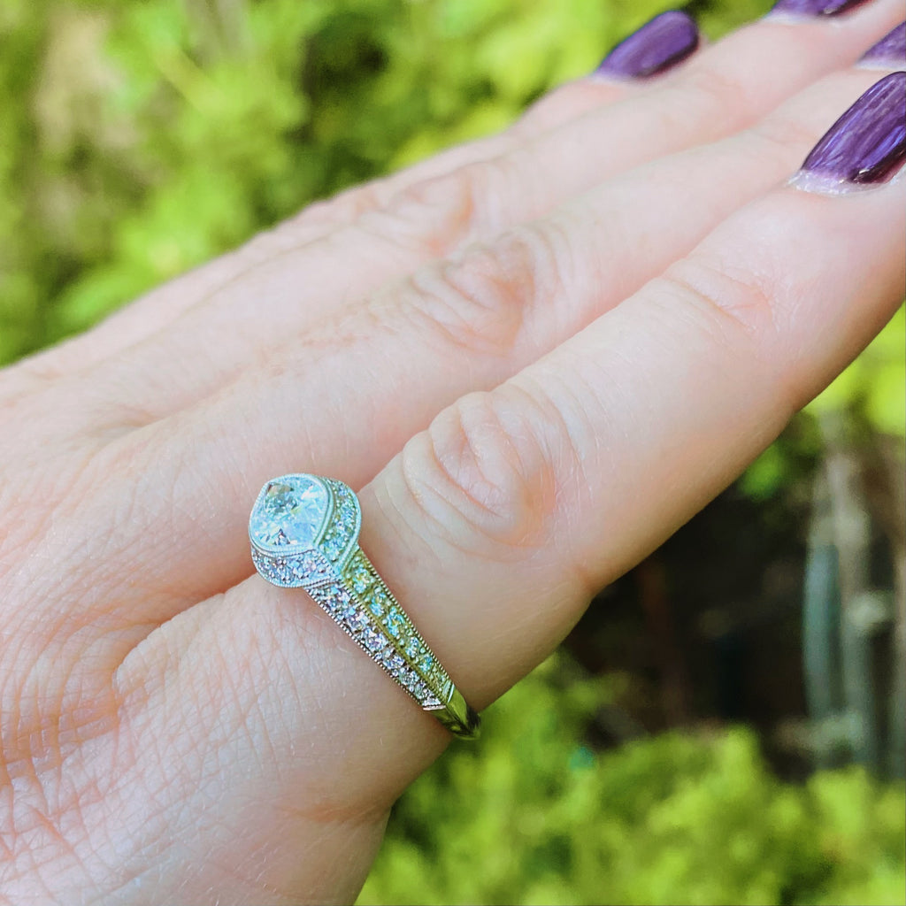 Unique Marquise Cut Platinum Diamond Ring