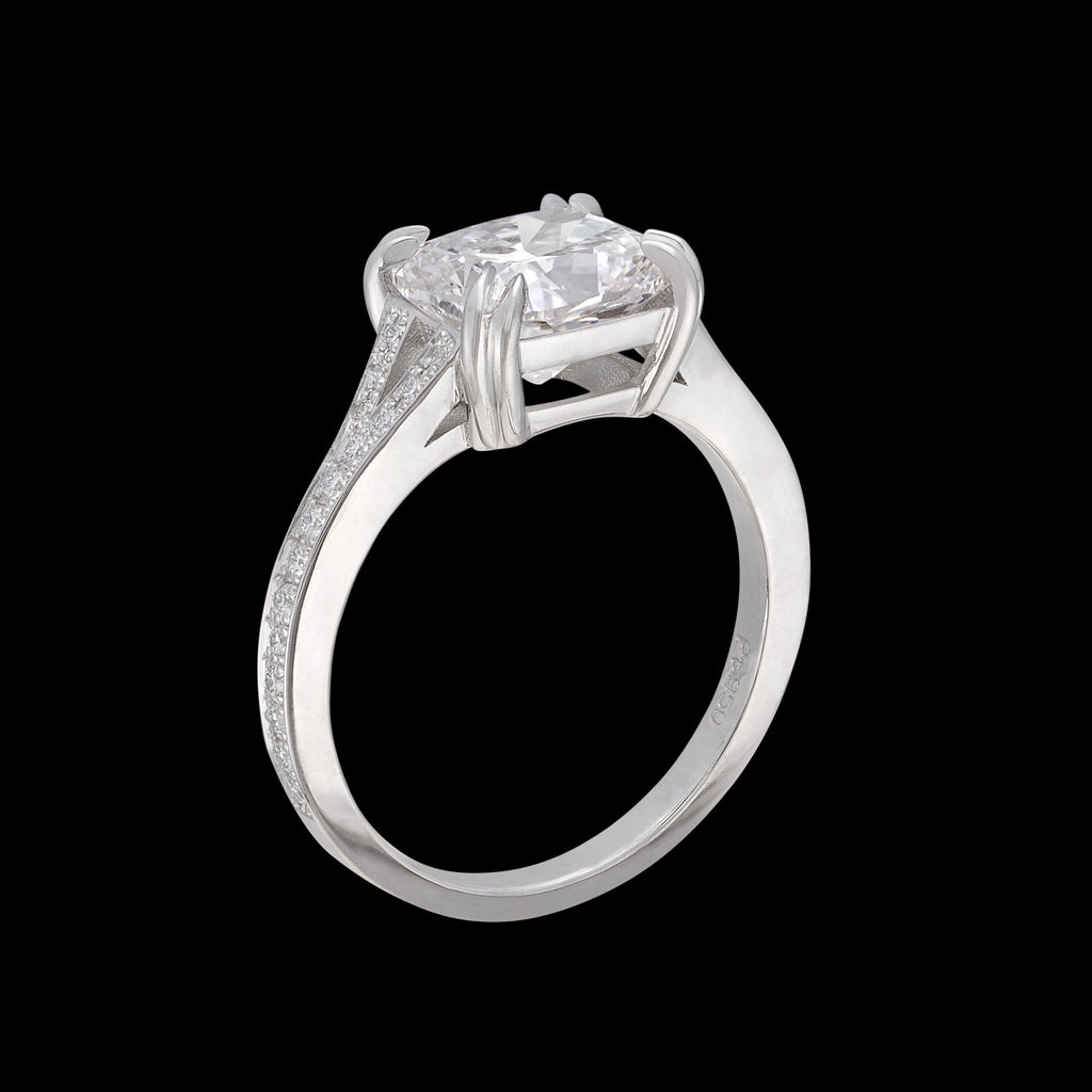 GIA 2.56ct Cushion Cut Diamond Engagement Ring