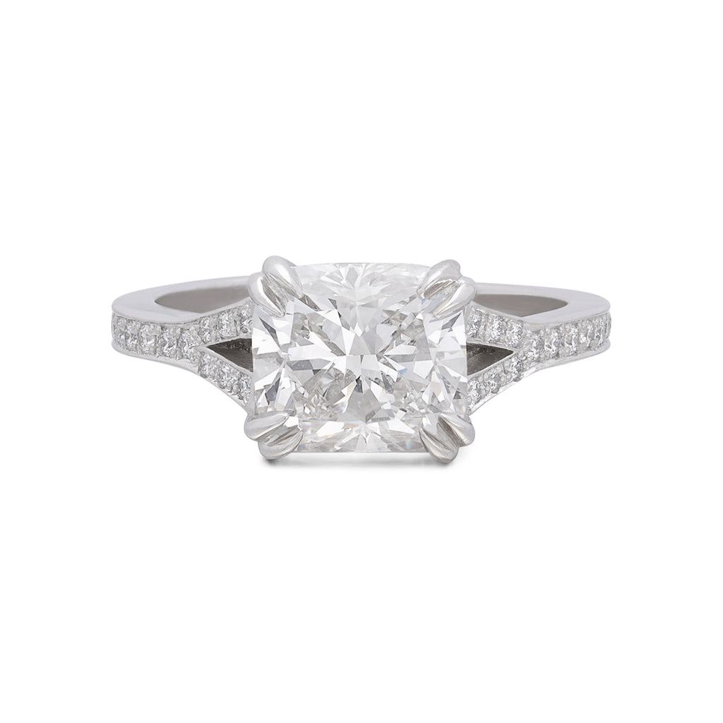 GIA 2.56ct Cushion Cut Diamond Engagement Ring