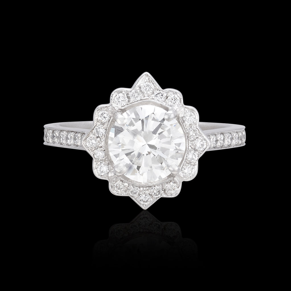 GIA 1.22-ct J/SI1 Diamond Platinum Engagement Ring
