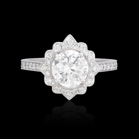 GIA 1.22-ct J/SI1 Diamond Platinum Engagement Ring