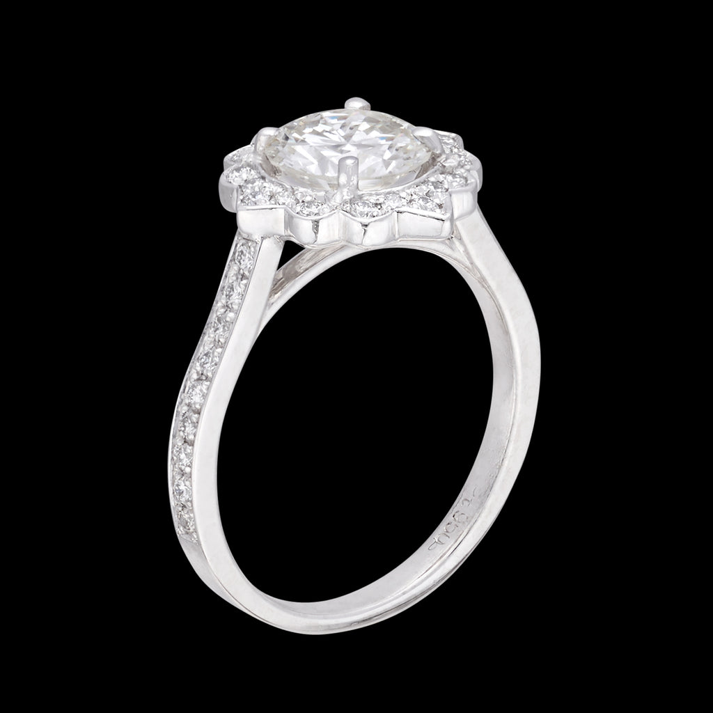 GIA 1.22-ct J/SI1 Diamond Platinum Engagement Ring