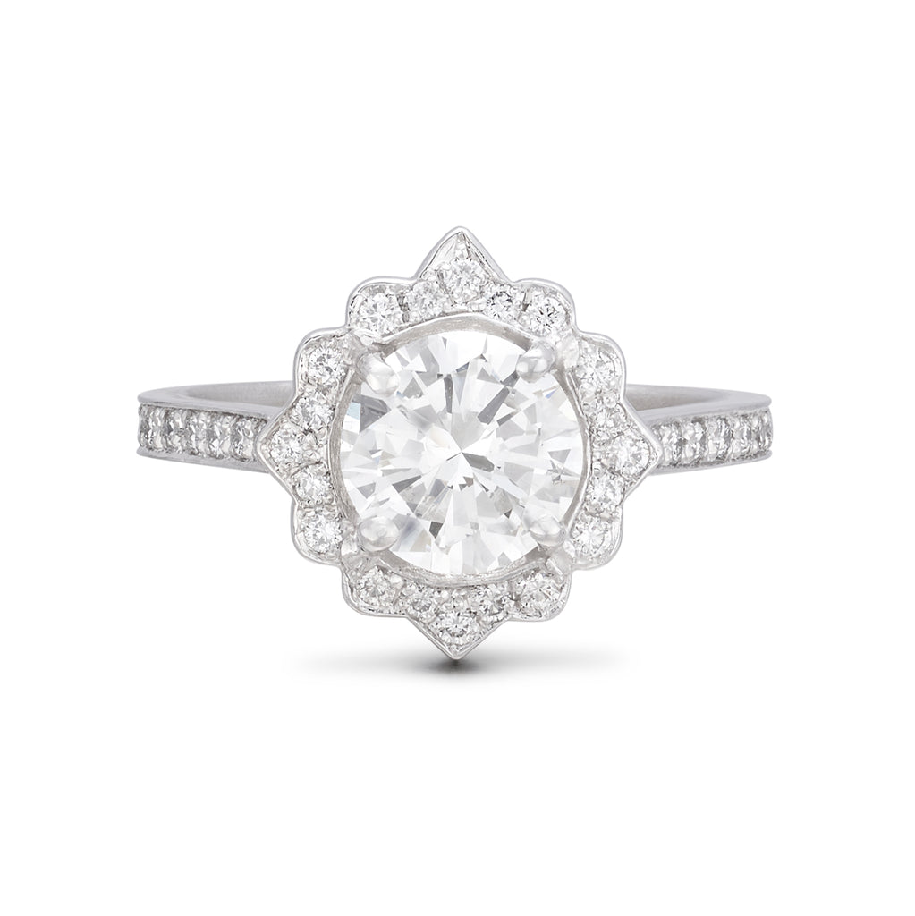 GIA 1.22-ct J/SI1 Diamond Platinum Engagement Ring