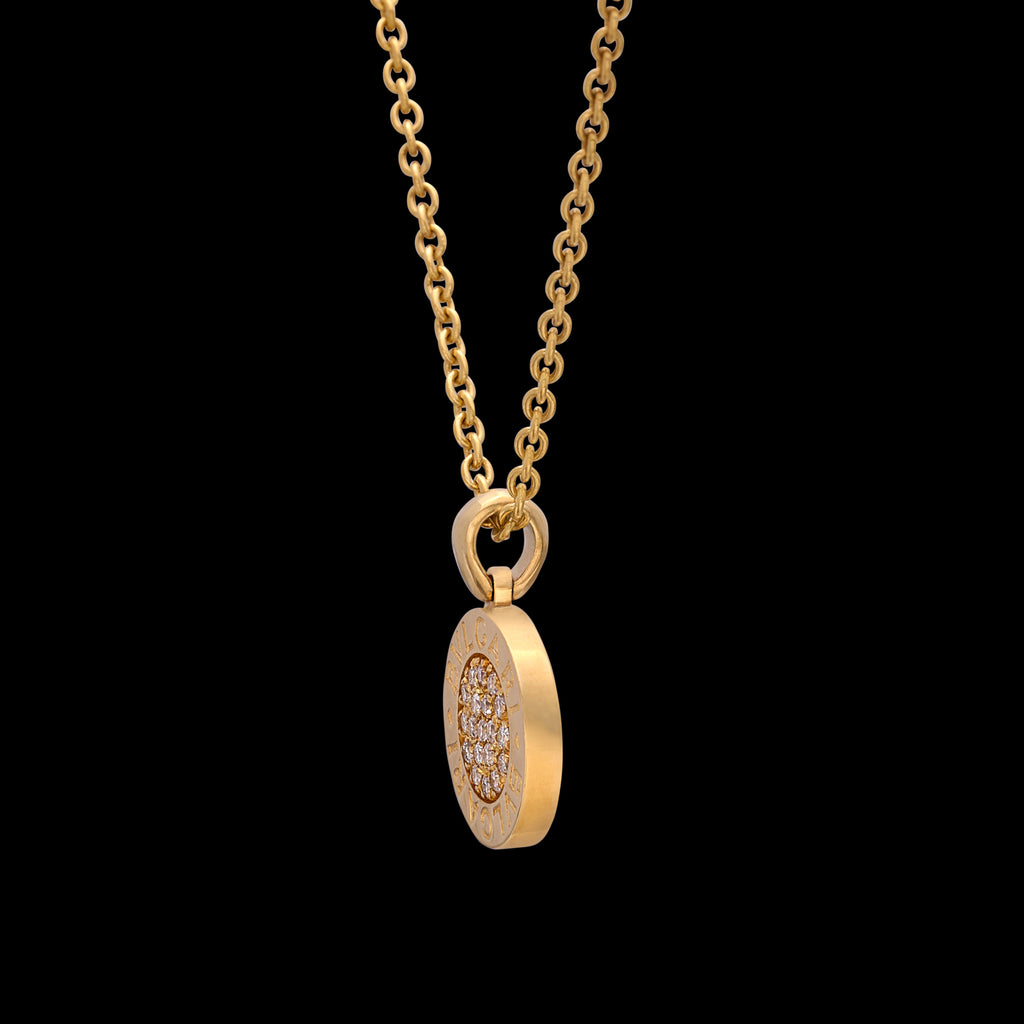 Bulgari Diamond & 18k Gold Coin Pendant Necklace