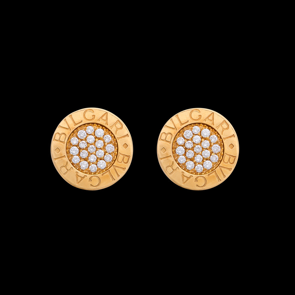 Bulgari Diamond and Gold Coin Earrings