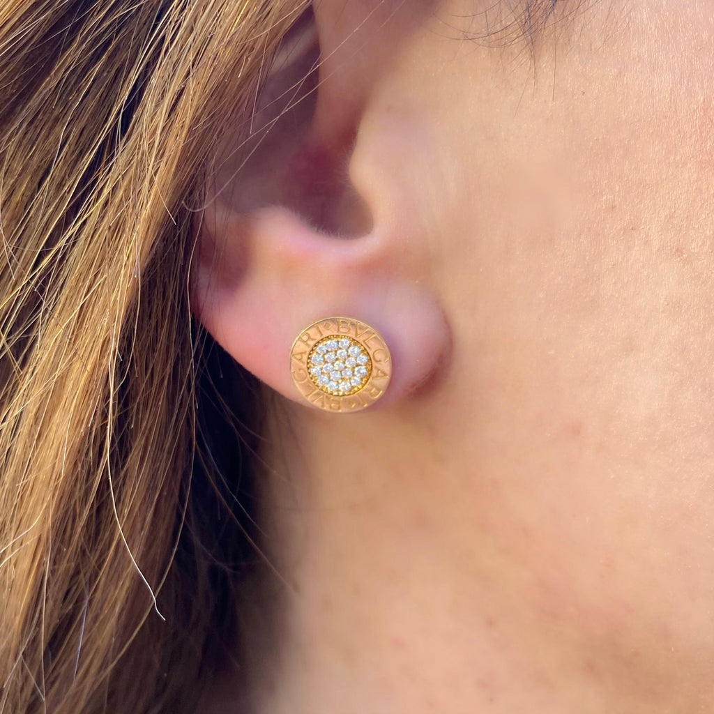 Bulgari Diamond and Gold Coin Earrings