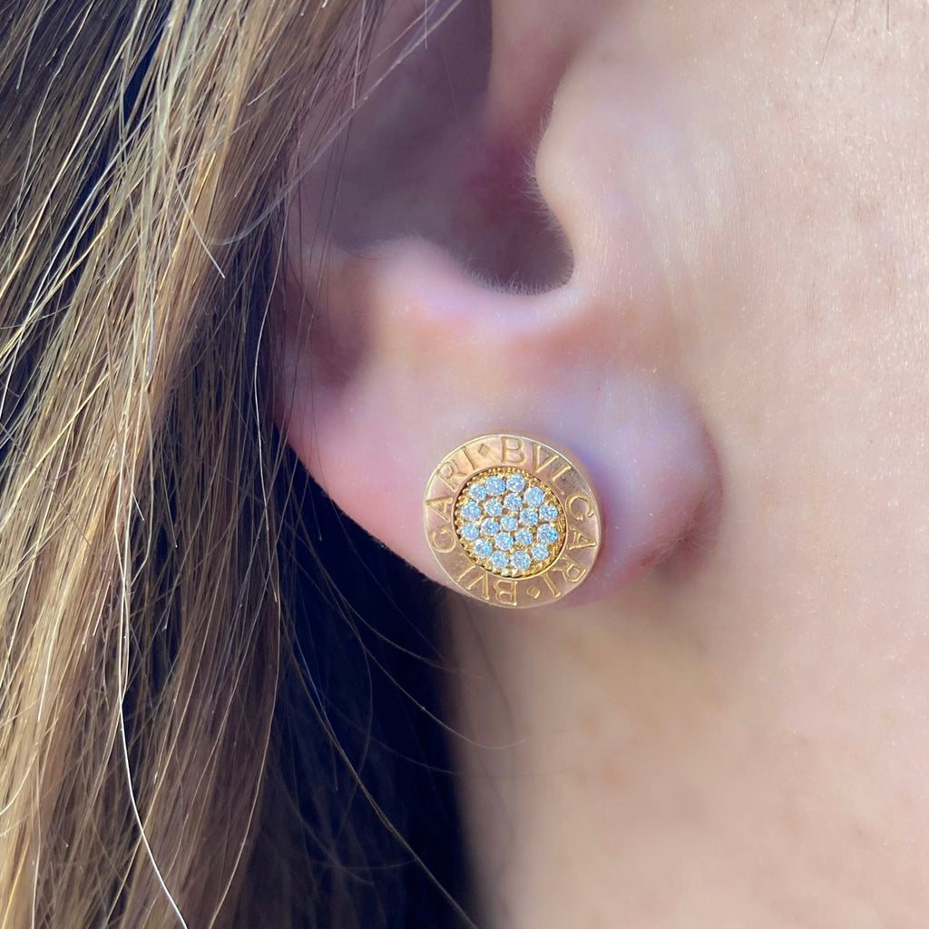 Bulgari Diamond and Gold Coin Earrings