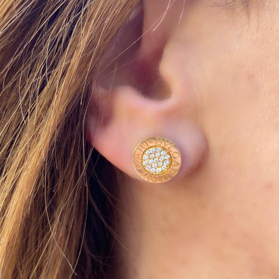 Bulgari Diamond and Gold Coin Earrings