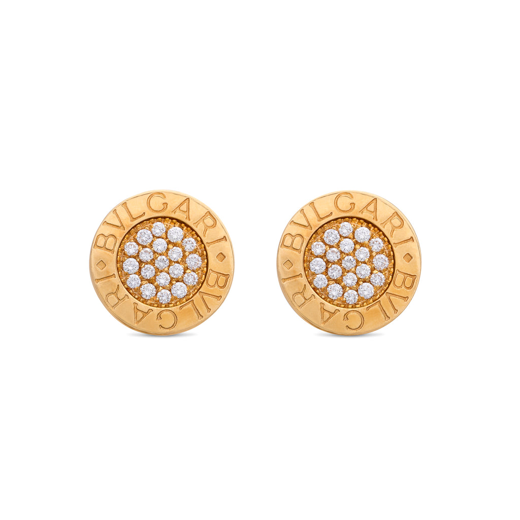 Bulgari Diamond and Gold Coin Earrings
