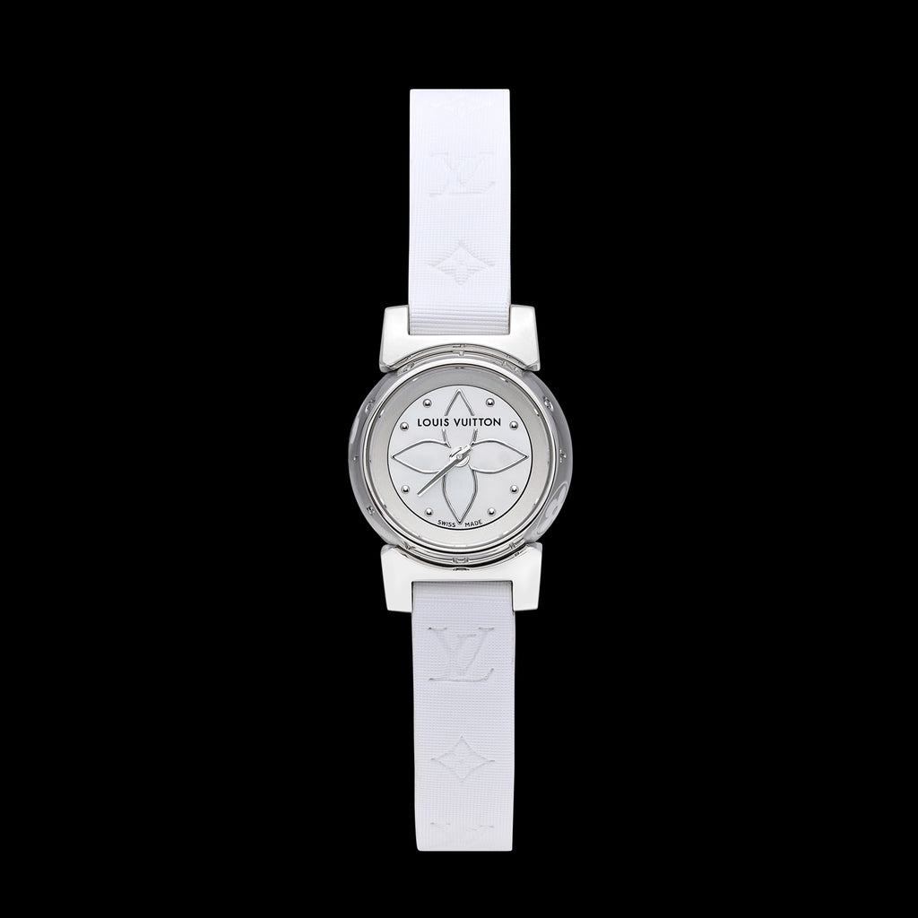 Louis Vuitton Tambour Bijou Noir Quartz Watch Stainless Steel And Monogram  Embossed Satin 18 Auction