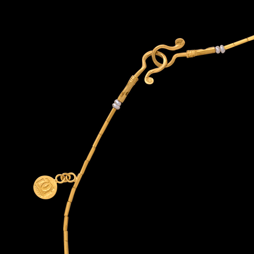 Diamond Briolette & Gold Rain Necklace by Gurhan