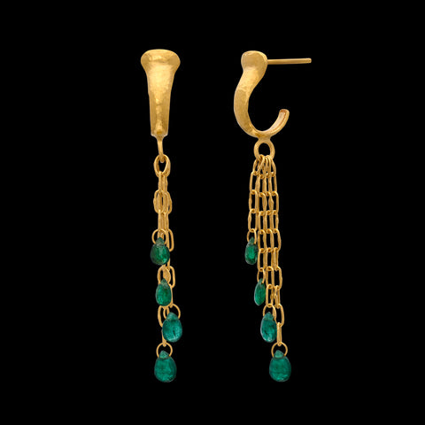 Emerald & 24k Gold Earrings by Gurhan