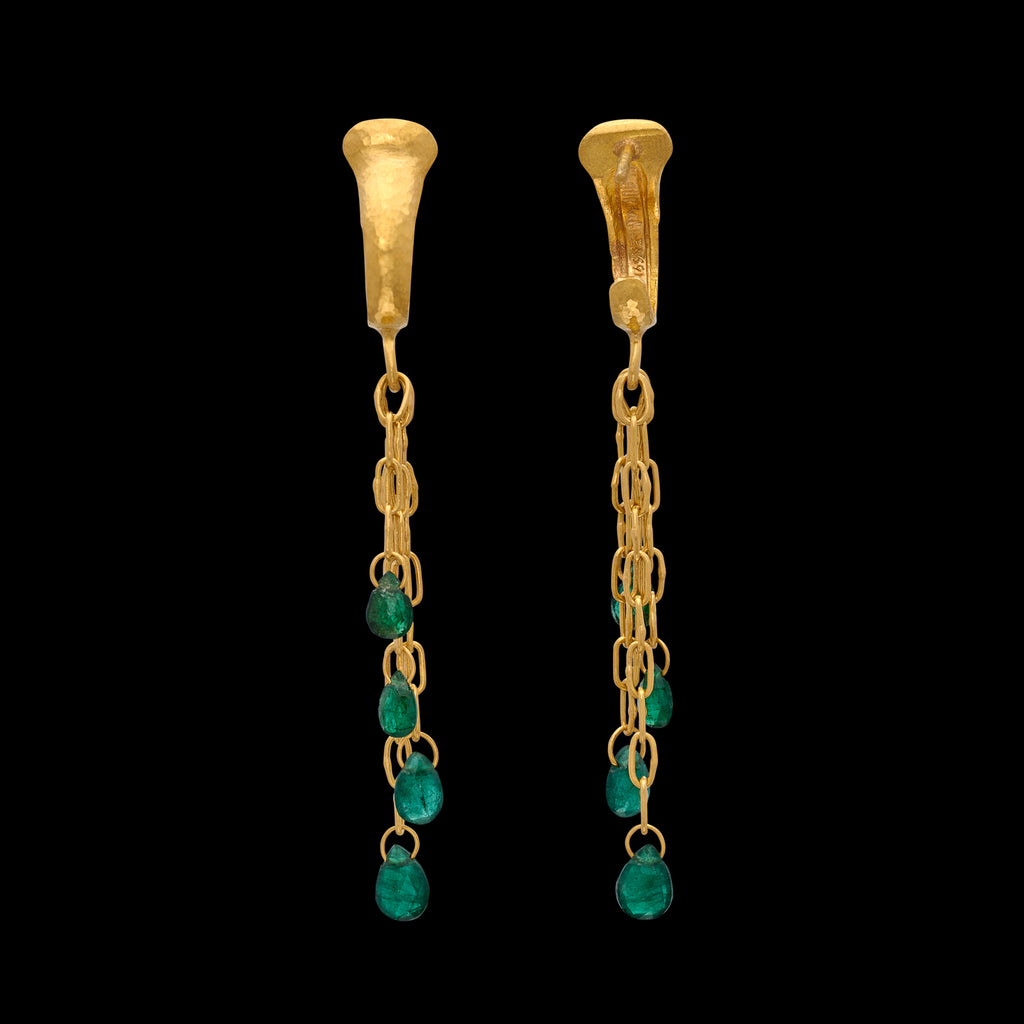 Emerald & 24k Gold Earrings by Gurhan