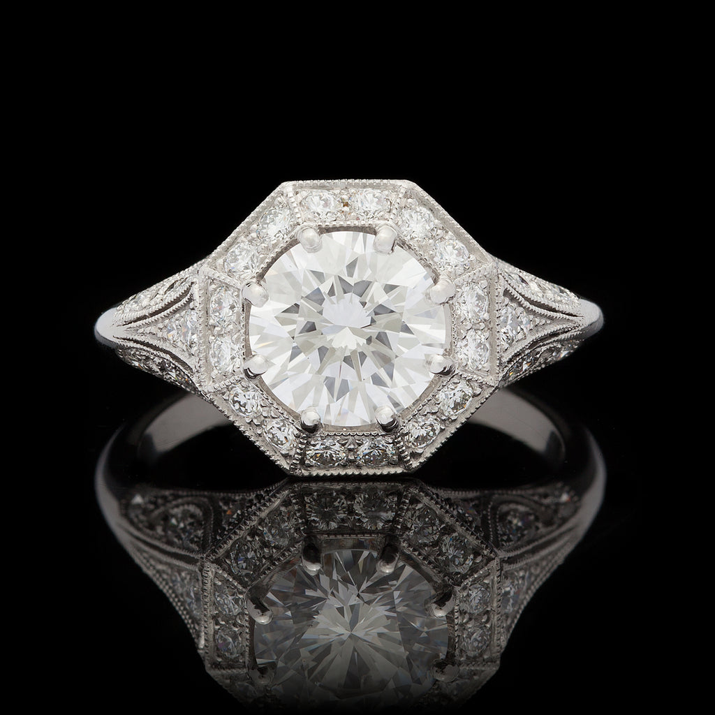 1.53ct GIA French Platinum Diamond Ring