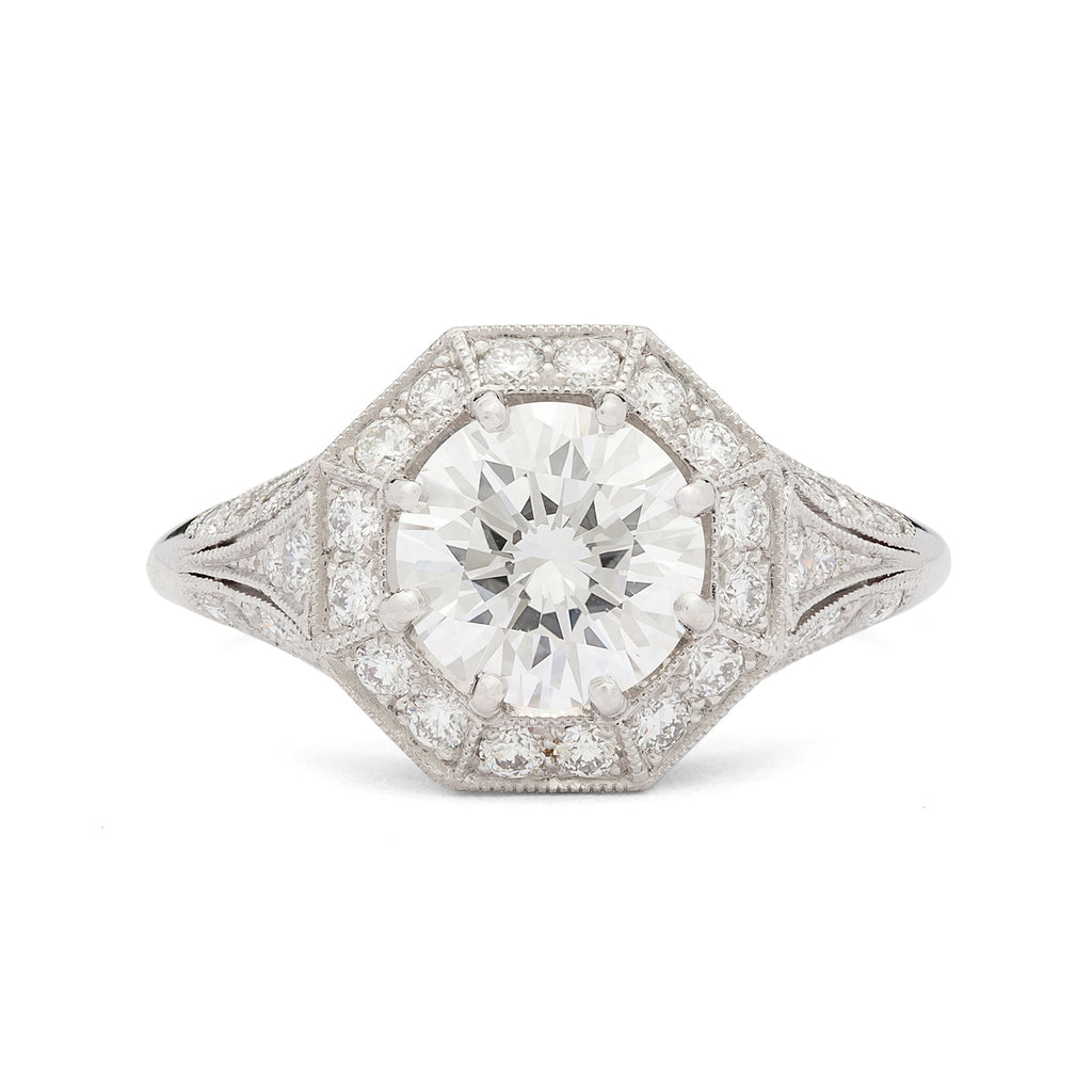 1.53ct GIA French Platinum Diamond Ring