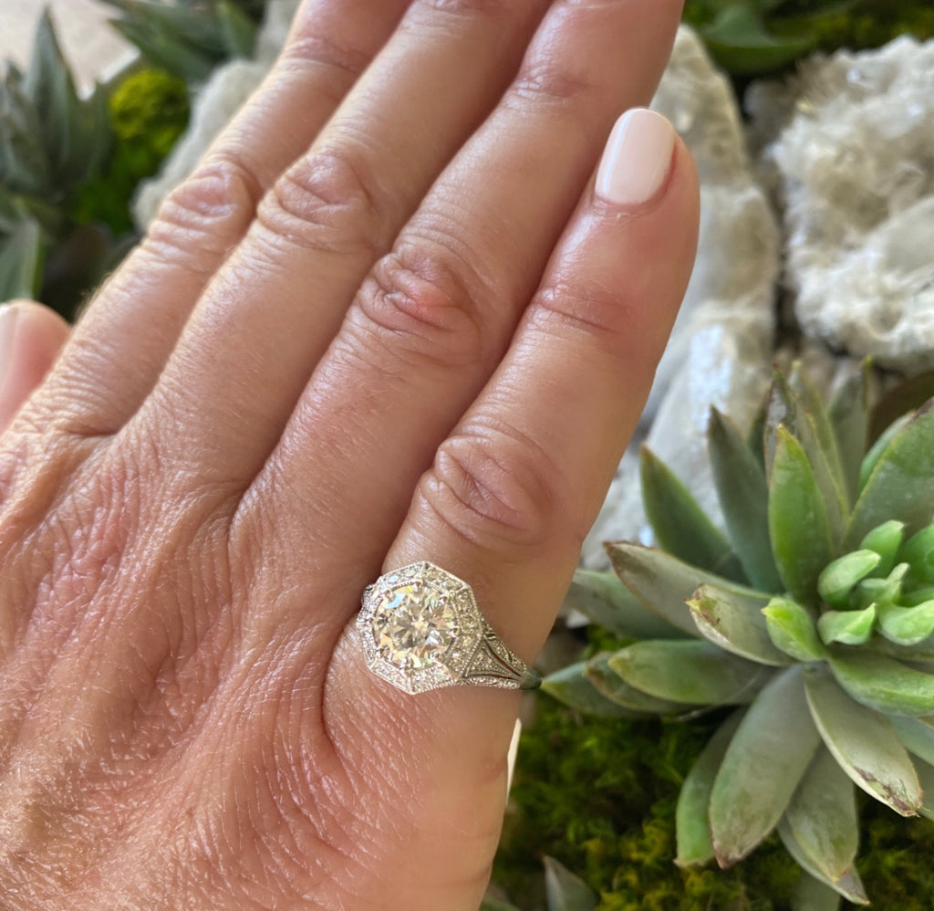 1.53ct GIA French Platinum Diamond Ring