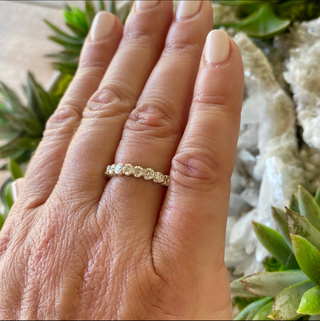 Diamond & 14k White Gold Band