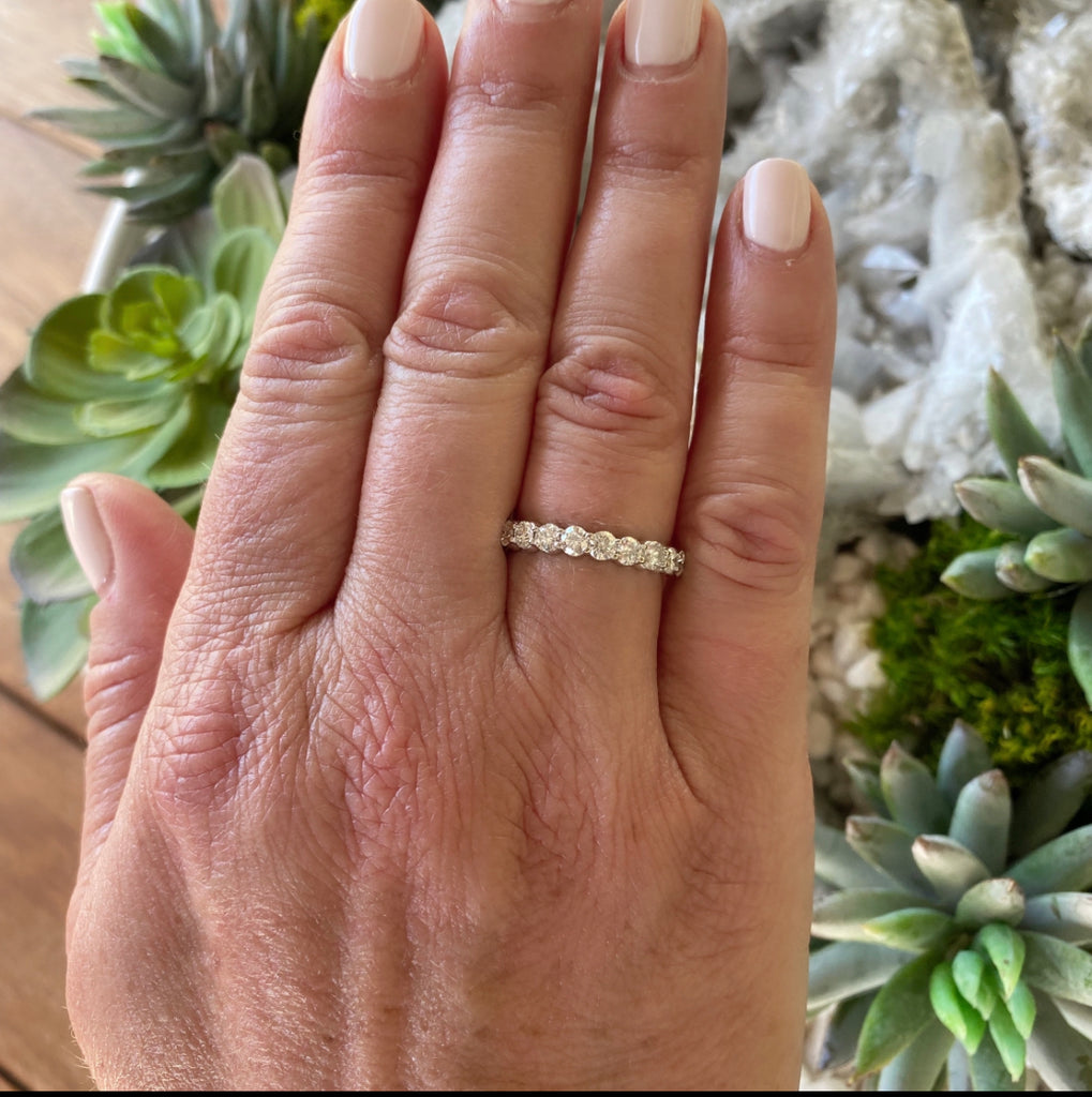 Diamond & 14k White Gold Band