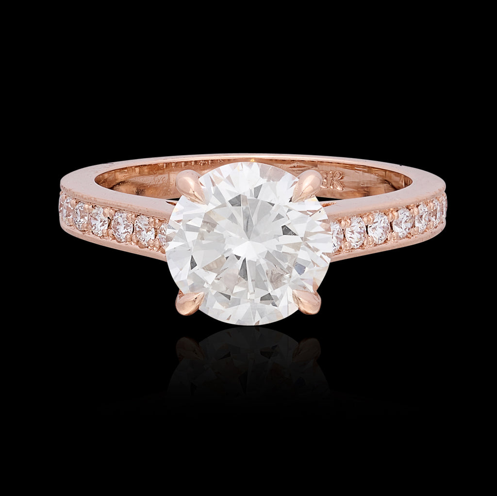 Gorgeous GIA 2.22 carat Rose Gold Diamond Ring