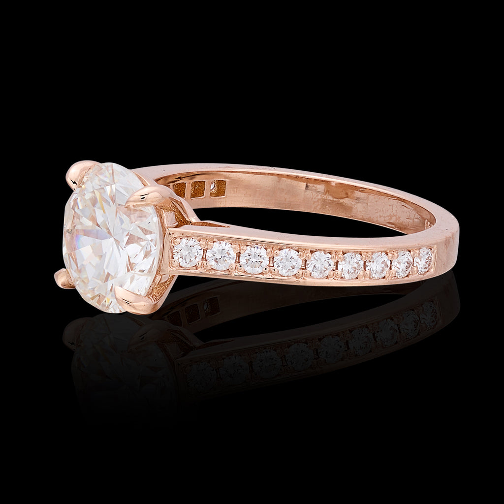 Gorgeous GIA 2.22 carat Rose Gold Diamond Ring