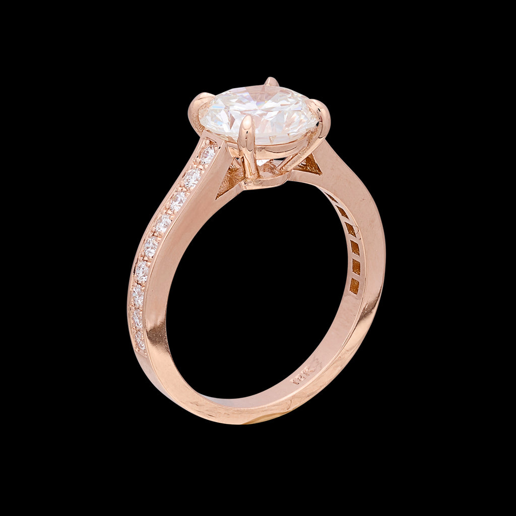 Gorgeous GIA 2.22 carat Rose Gold Diamond Ring