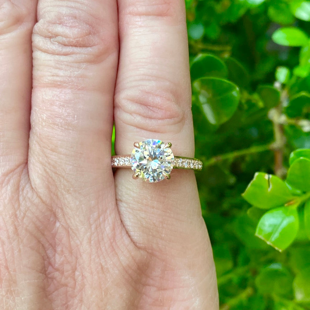 Gorgeous GIA 2.22 carat Rose Gold Diamond Ring