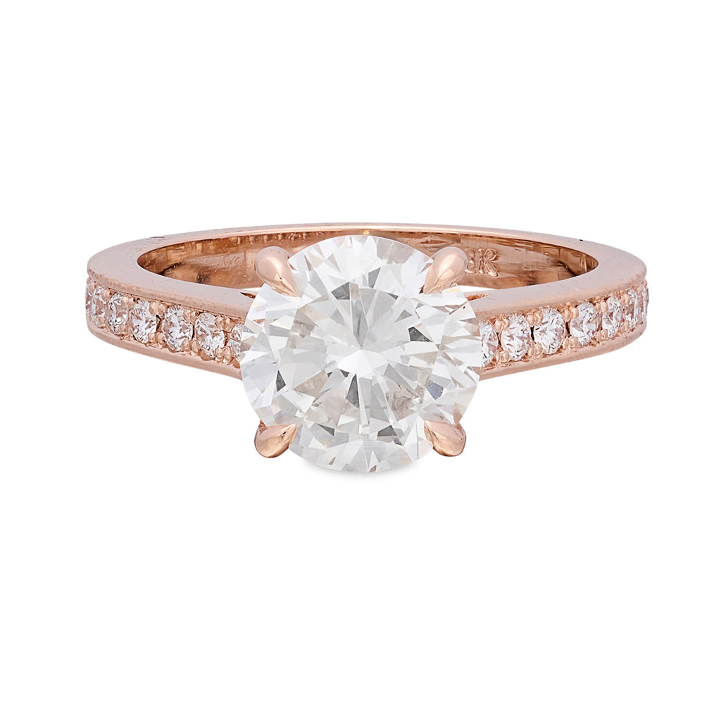 Gorgeous GIA 2.22 carat Rose Gold Diamond Ring