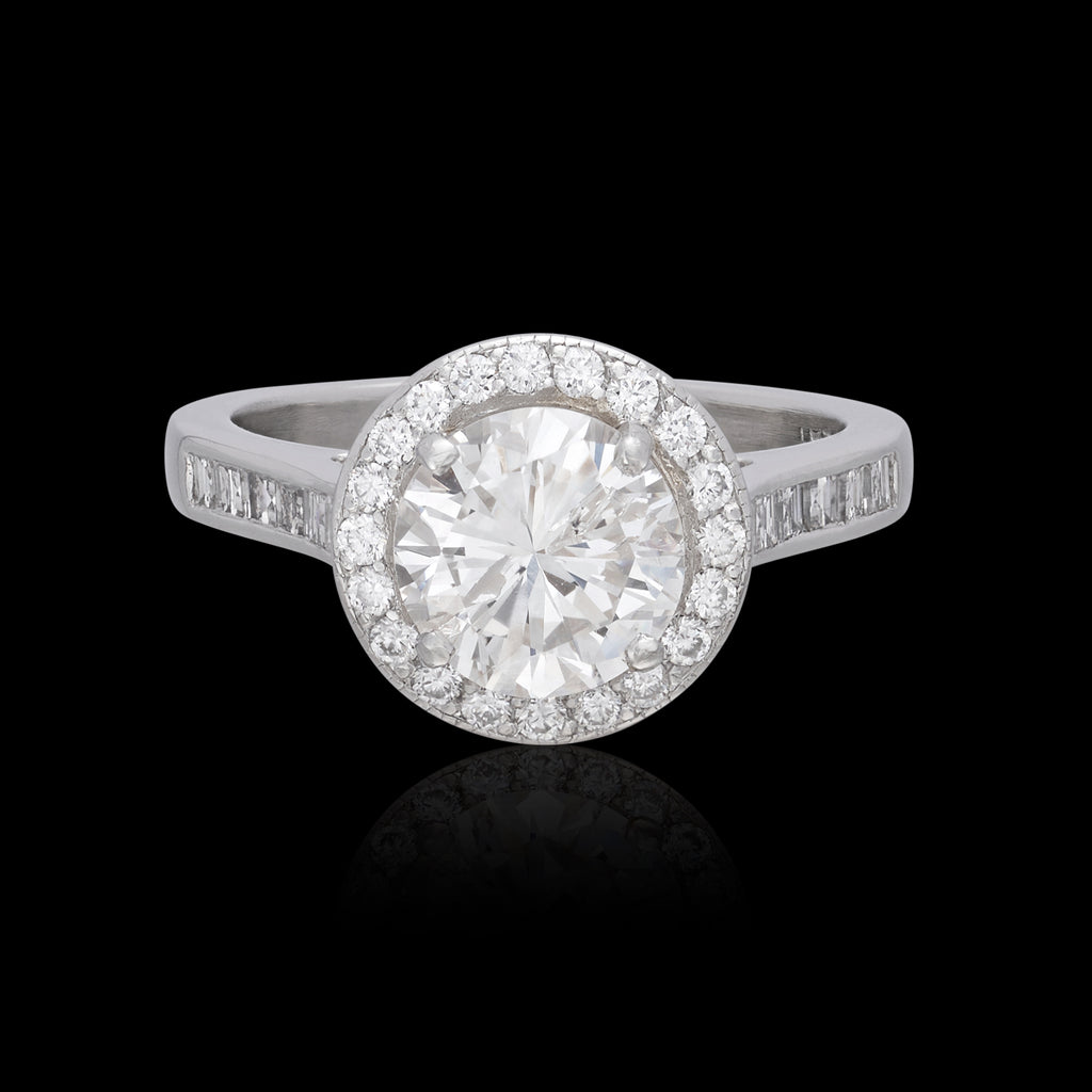 1.79-ct. Round Brilliant-Cut & Platinum Engagement Ring