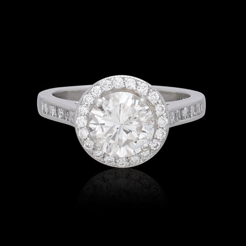 1.79-ct. Round Brilliant-Cut & Platinum Engagement Ring